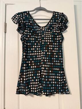 Belissimo - Large Sleeveless Polka Dot Blouse